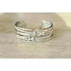 David Yurman 925 Sterling Silver Cable Buckle Crossover Bracelet with Diamonds